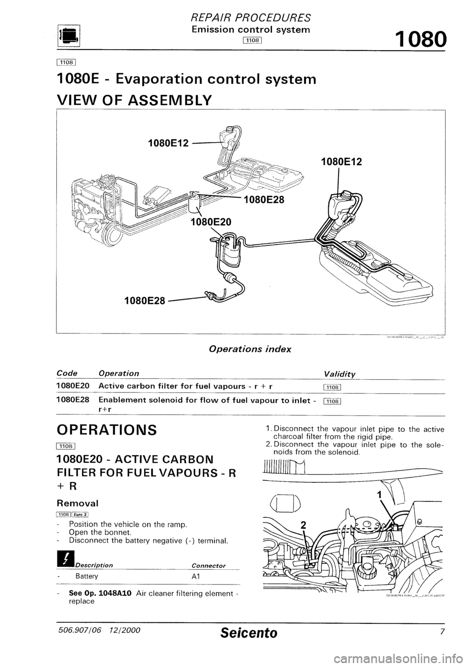 FIAT SEICENTO 1997  Service And Repair Manual 