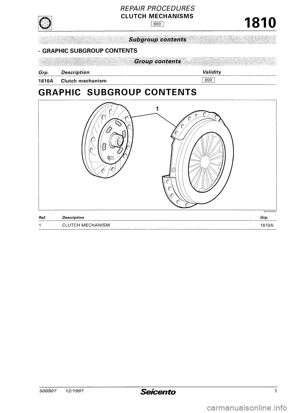 FIAT SEICENTO 1997  Service And Repair Manual 