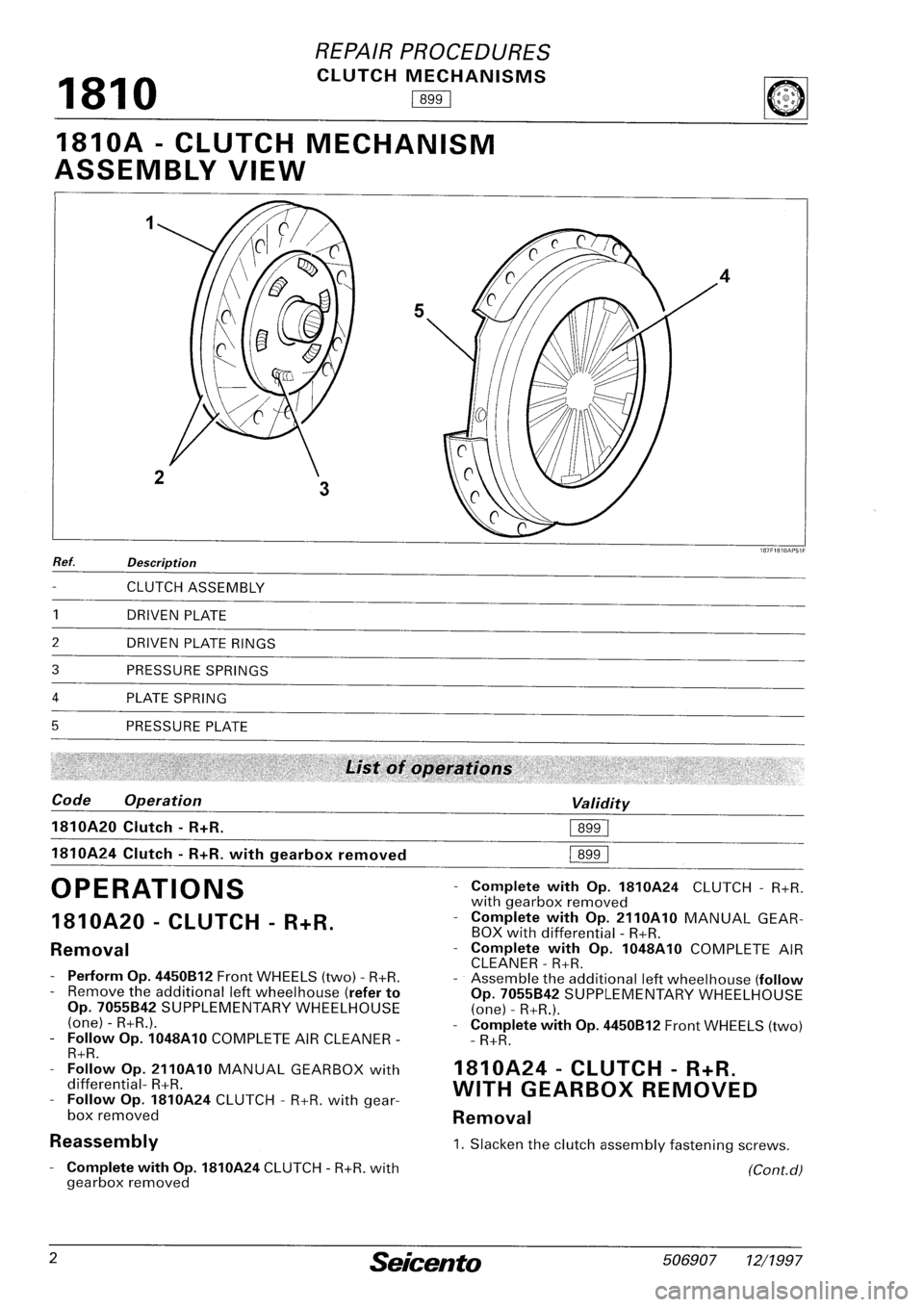 FIAT SEICENTO 1997  Service And Repair Manual 