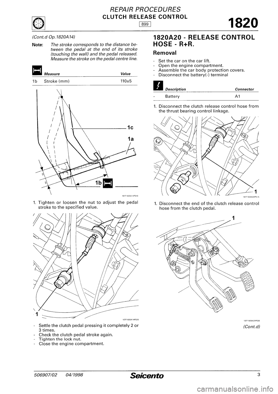 FIAT SEICENTO 1997  Service And Repair Manual 