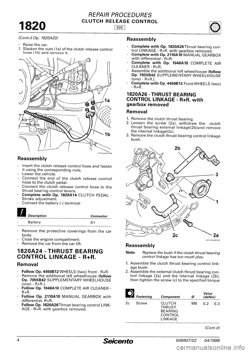 FIAT SEICENTO 1997  Service And Repair Manual 