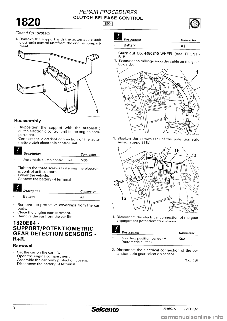 FIAT SEICENTO 1997  Service And Repair Manual 