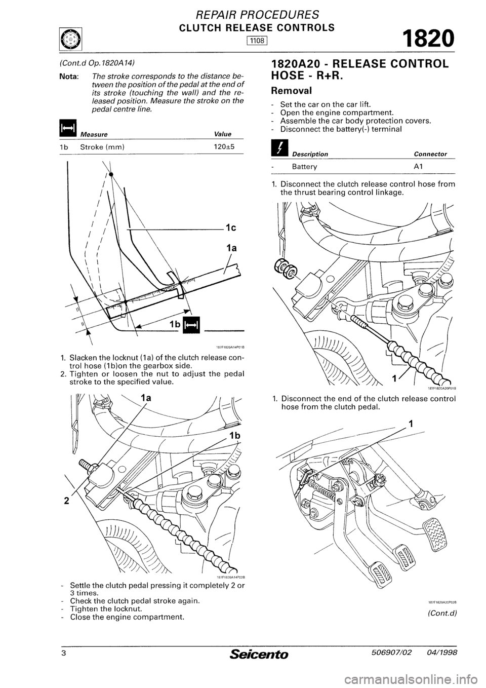 FIAT SEICENTO 1997  Service And Repair Manual 