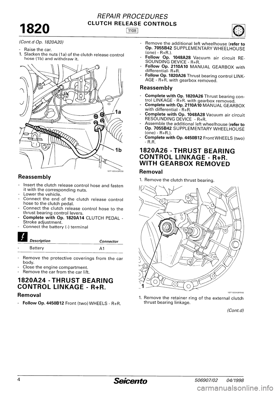 FIAT SEICENTO 1997  Service And Repair Manual 