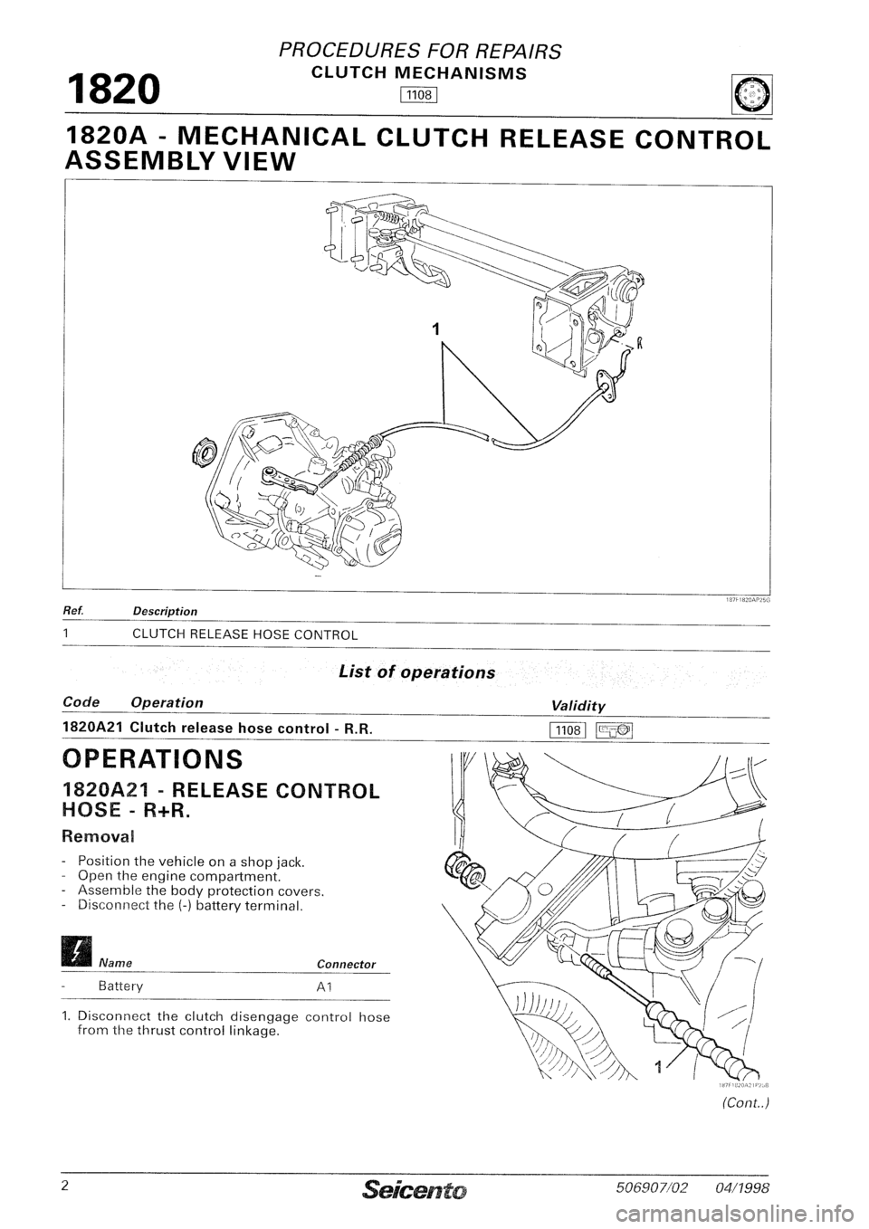 FIAT SEICENTO 1997  Service And Repair Manual 