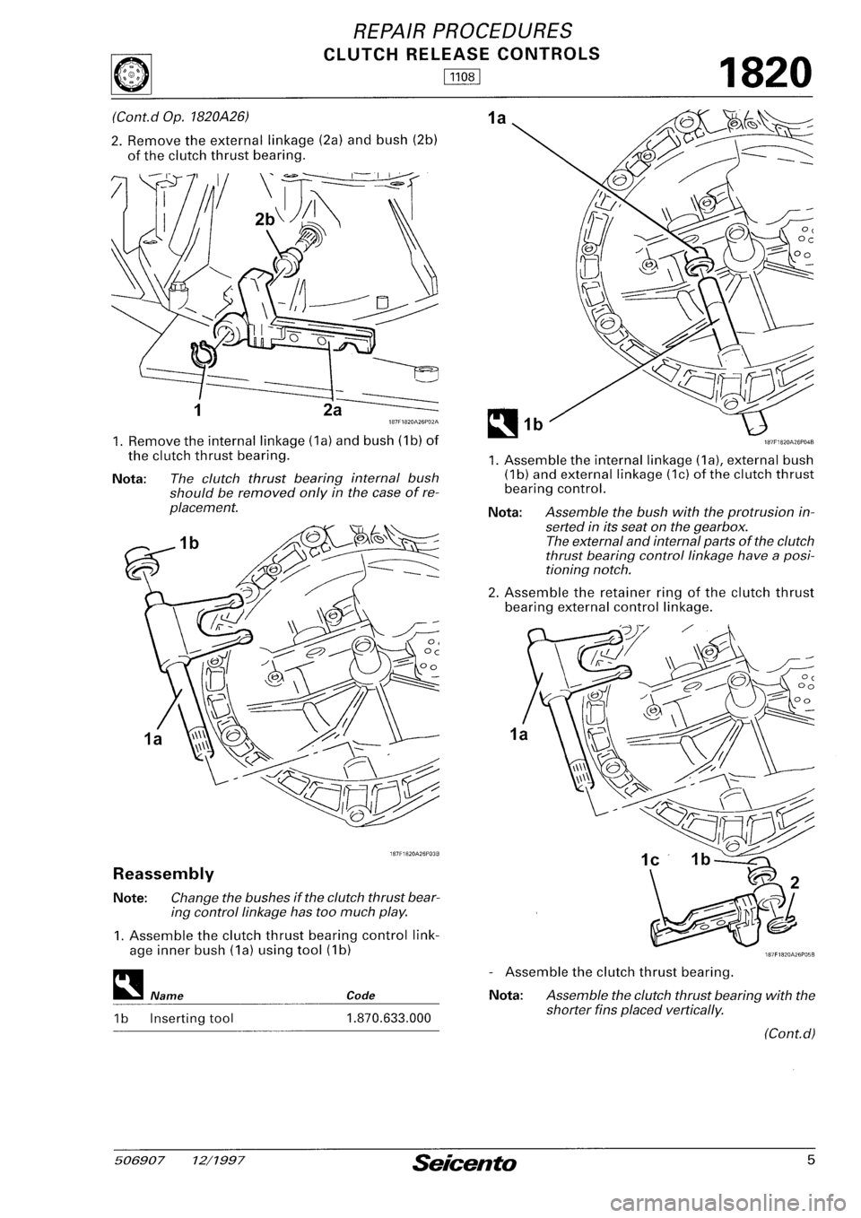 FIAT SEICENTO 1997  Service And Repair Manual 