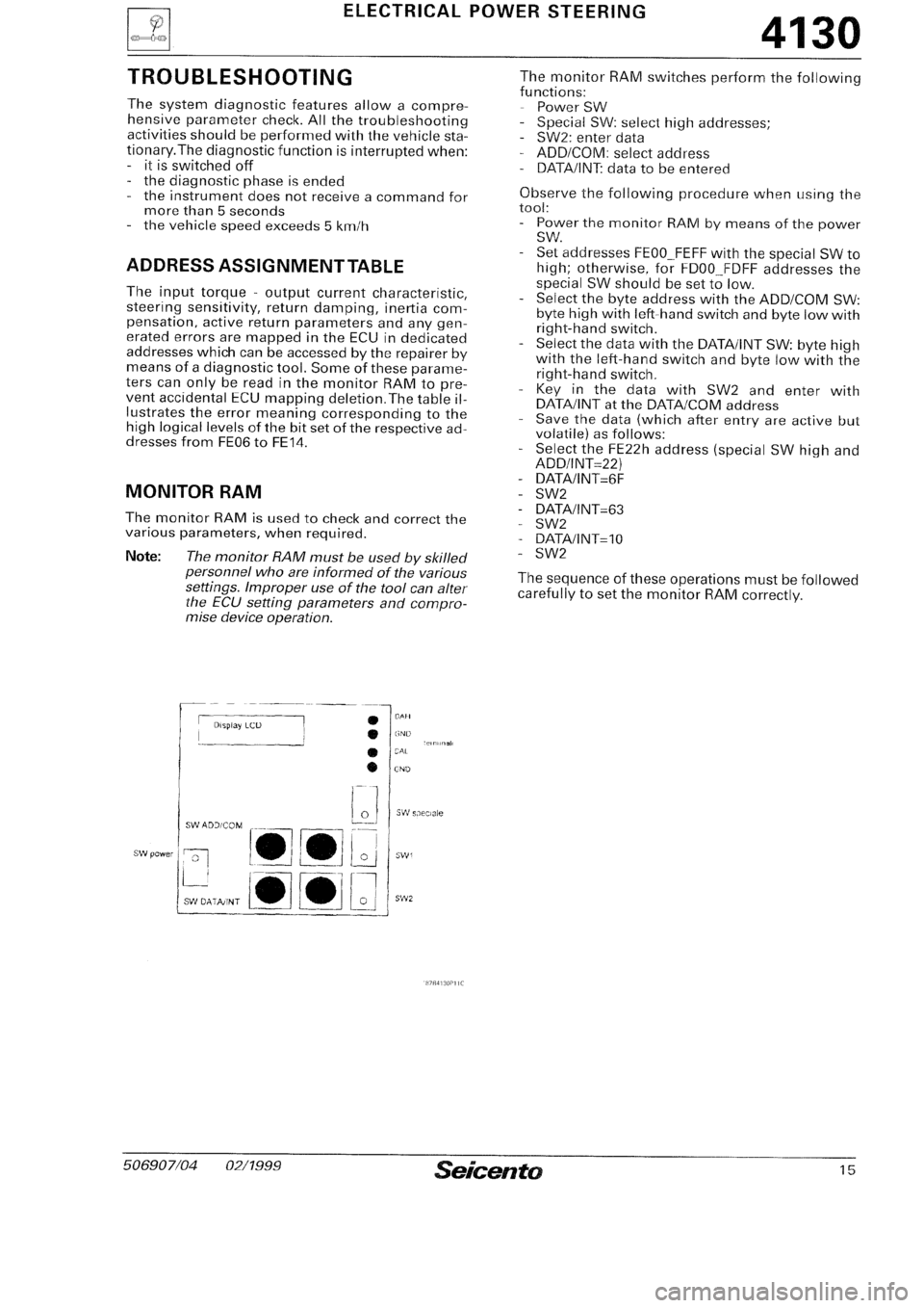 FIAT SEICENTO 1997  Service And Repair Manual 