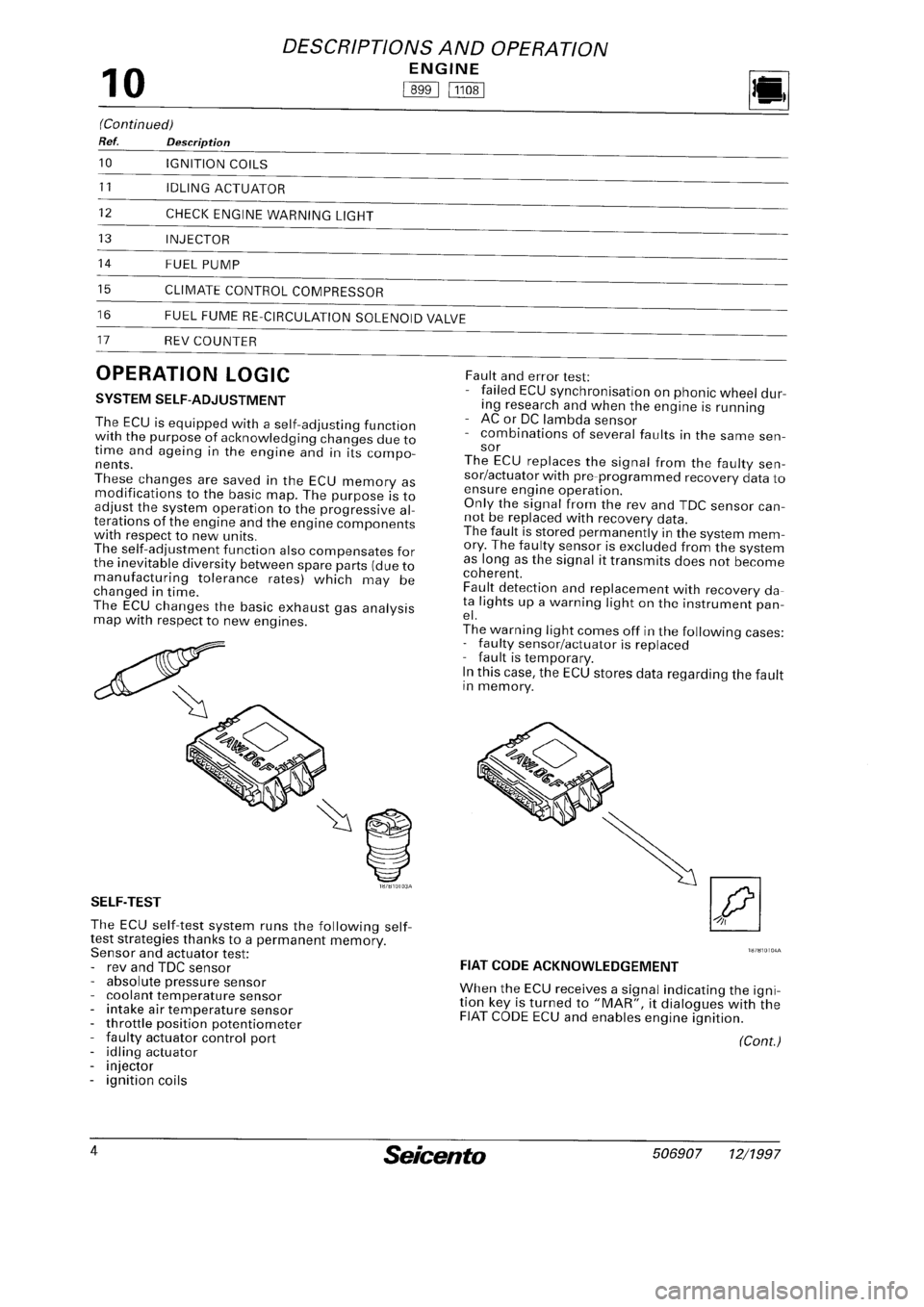 FIAT SEICENTO 1997  Service And Repair Manual 