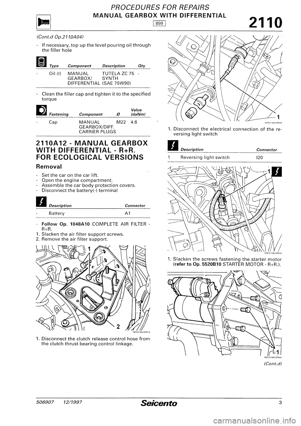 FIAT SEICENTO 1997  Service And Repair Manual 