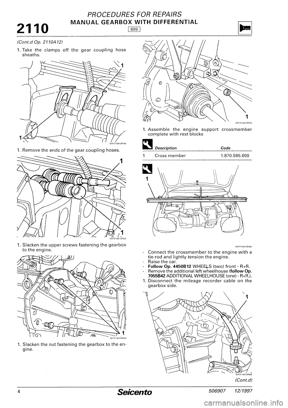 FIAT SEICENTO 1997  Service And Repair Manual 
