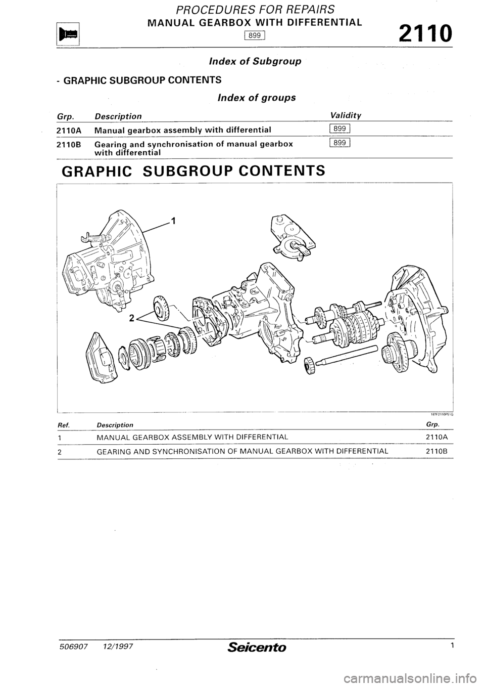FIAT SEICENTO 1997  Service And Repair Manual 