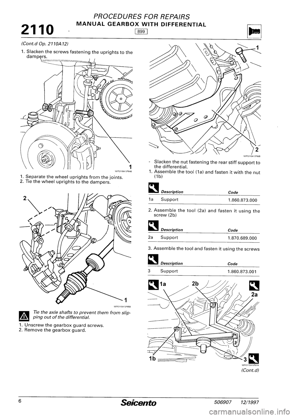 FIAT SEICENTO 1997  Service And Repair Manual 