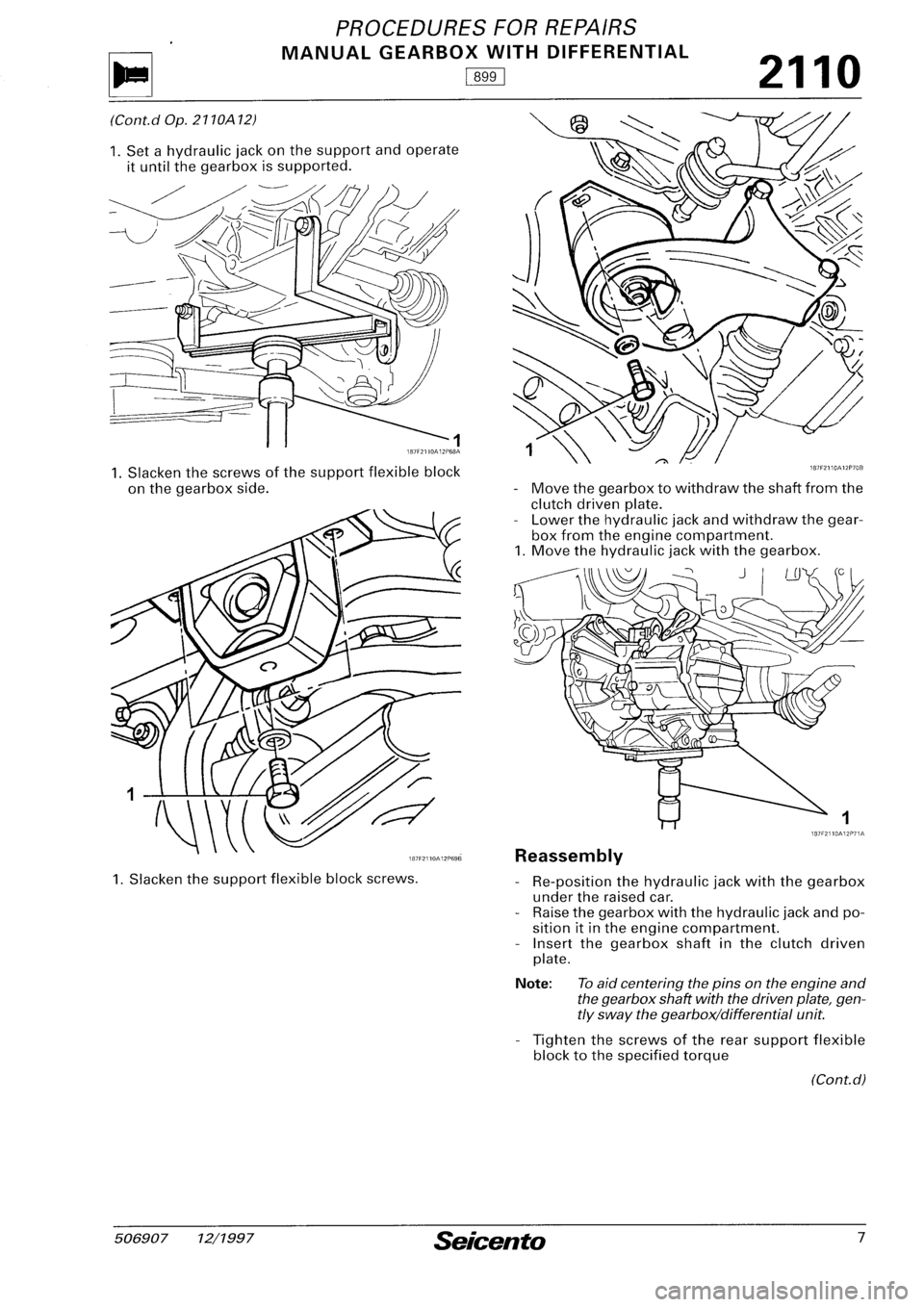 FIAT SEICENTO 1997  Service And Repair Manual 
