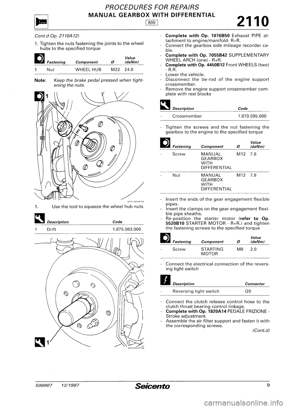 FIAT SEICENTO 1997  Service And Repair Manual 