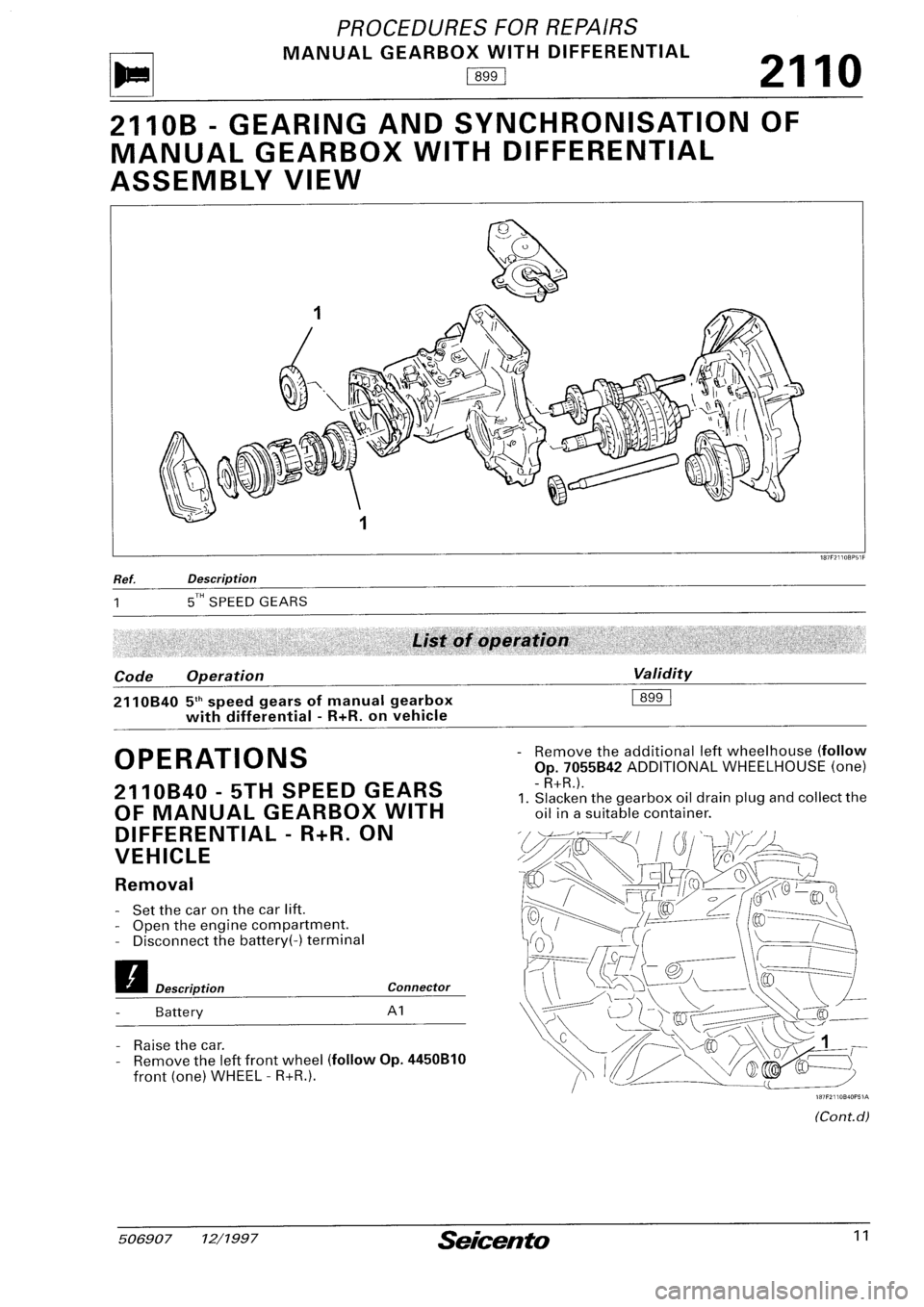FIAT SEICENTO 1997  Service And Repair Manual 