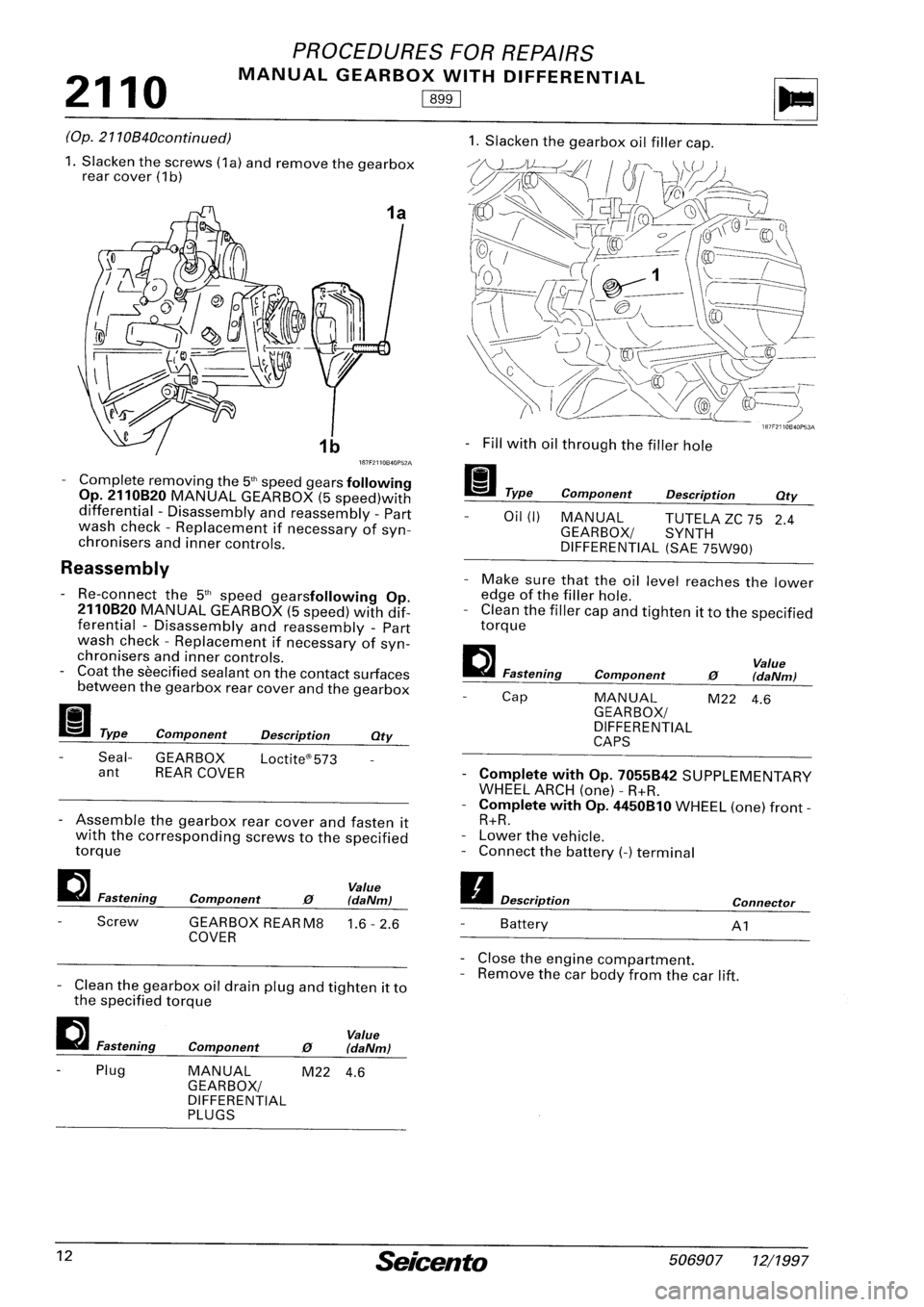 FIAT SEICENTO 1997  Service And Repair Manual 