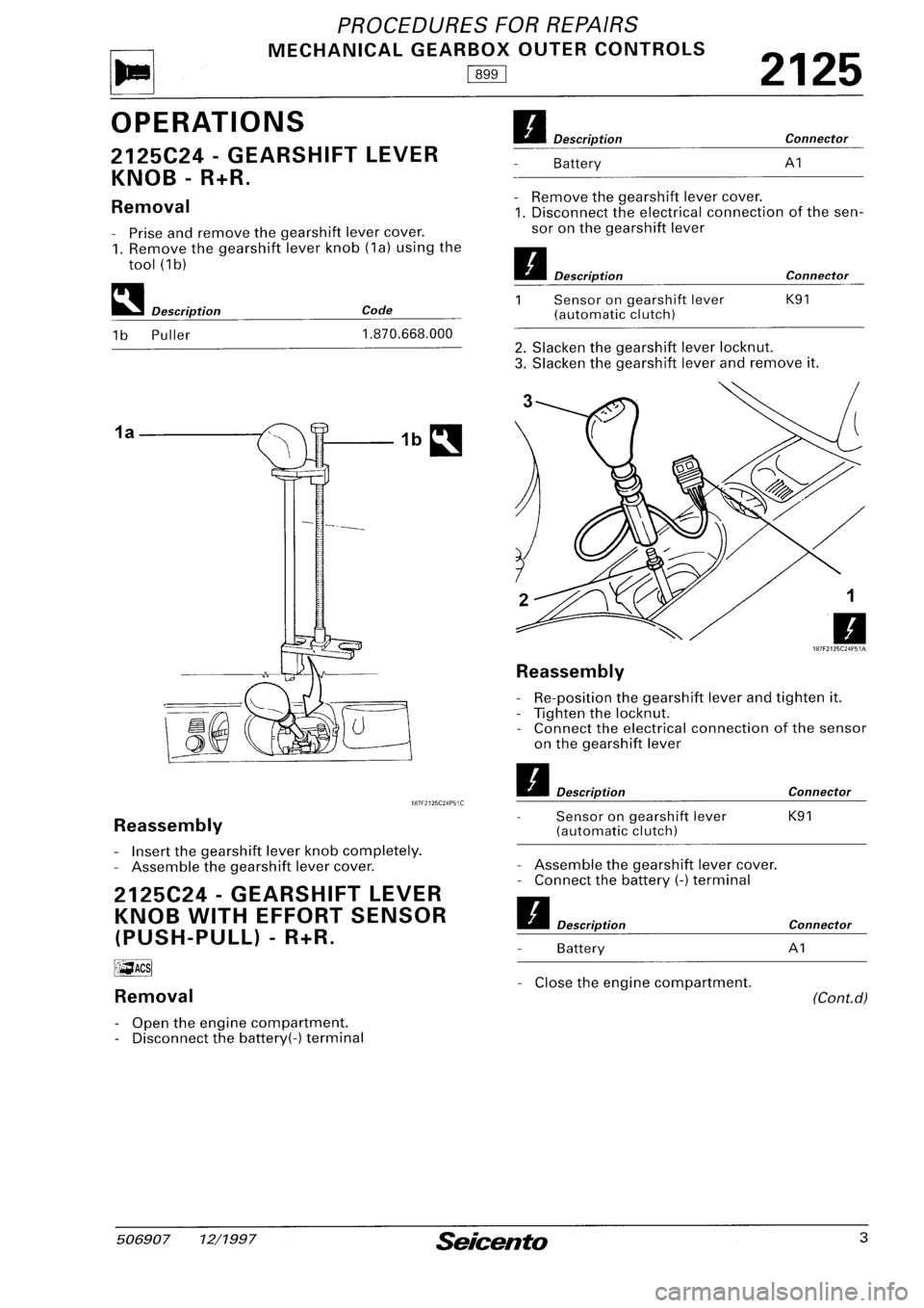 FIAT SEICENTO 1997  Service And Repair Manual 