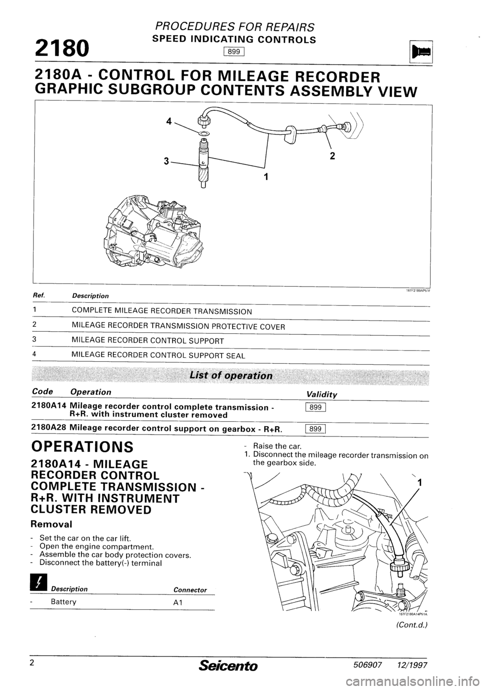 FIAT SEICENTO 1997  Service And Repair Manual 