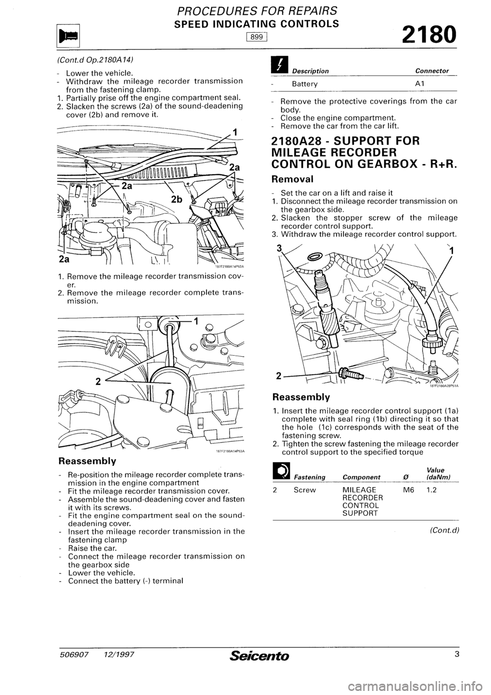 FIAT SEICENTO 1997  Service And Repair Manual 