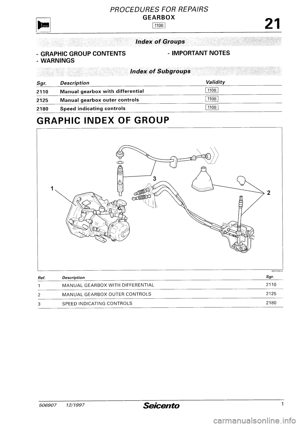 FIAT SEICENTO 1997  Service And Repair Manual 