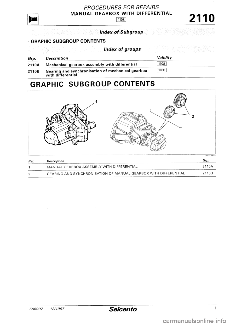 FIAT SEICENTO 1997  Service And Repair Manual 