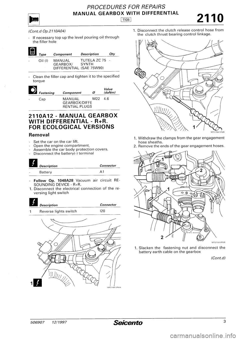FIAT SEICENTO 1997  Service And Repair Manual 