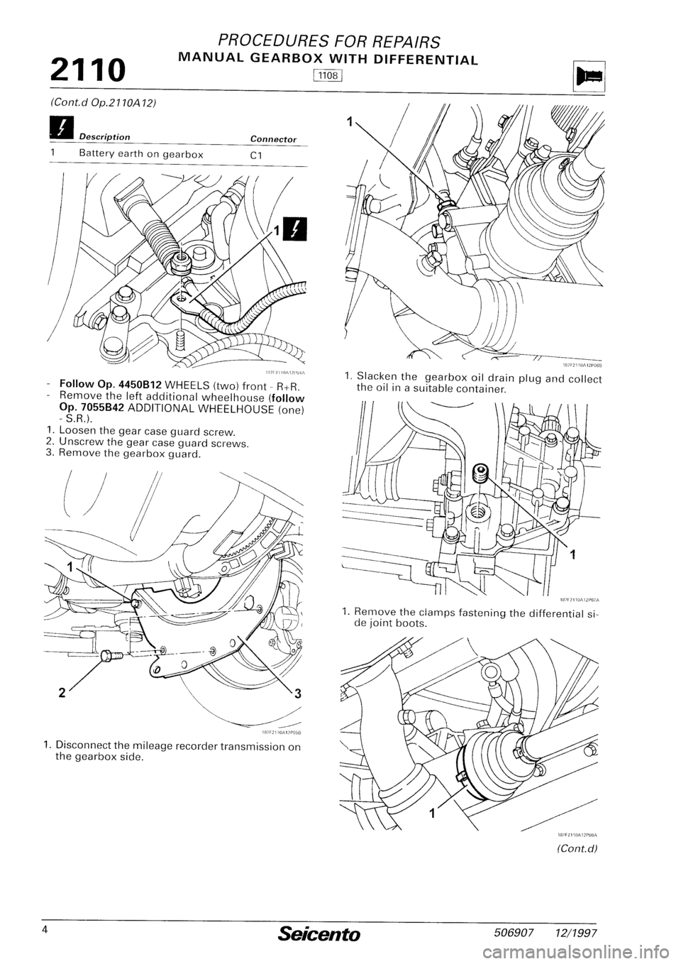 FIAT SEICENTO 1997  Service And Repair Manual 