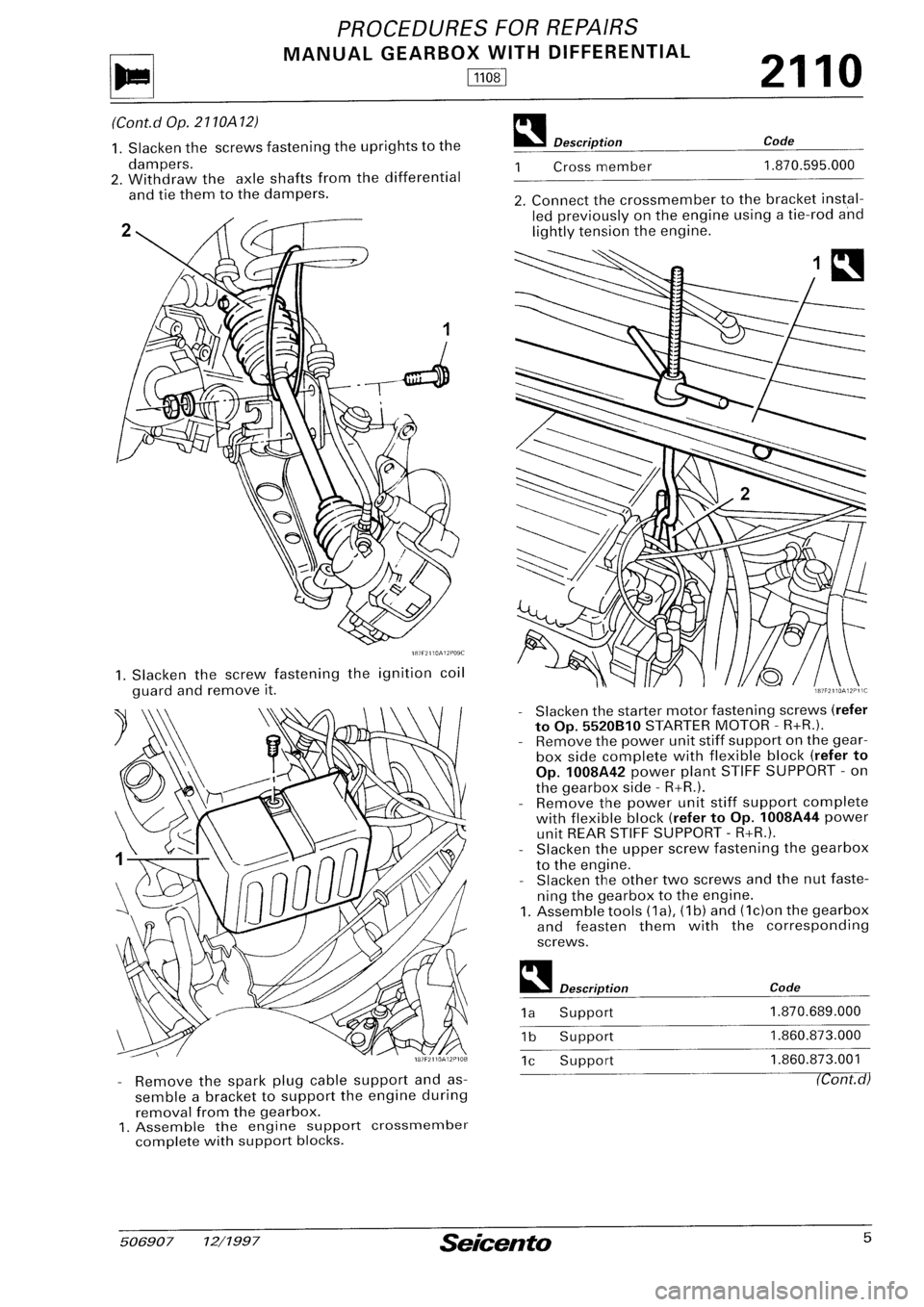 FIAT SEICENTO 1997  Service And Repair Manual 