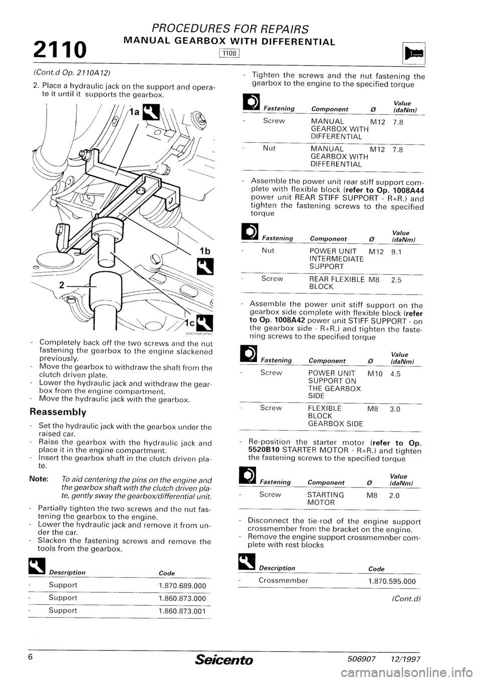 FIAT SEICENTO 1997  Service And Repair Manual 