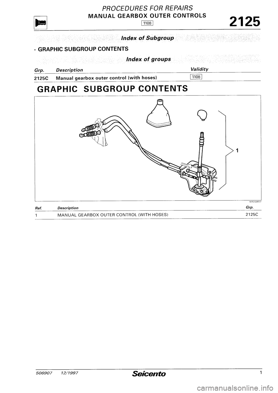 FIAT SEICENTO 1997  Service And Repair Manual 
