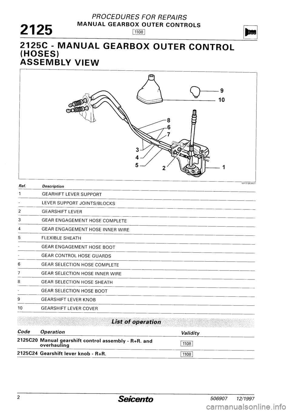FIAT SEICENTO 1997  Service And Repair Manual 