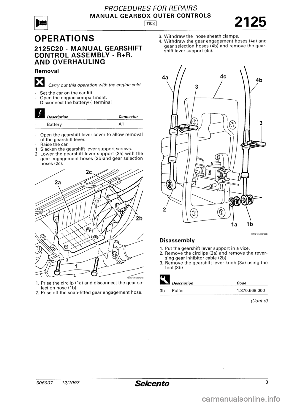 FIAT SEICENTO 1997  Service And Repair Manual 