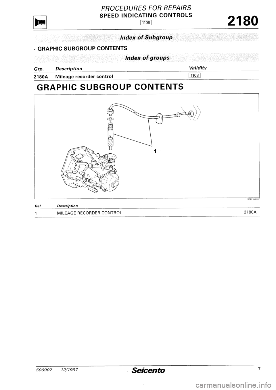 FIAT SEICENTO 1997  Service And Repair Manual 
