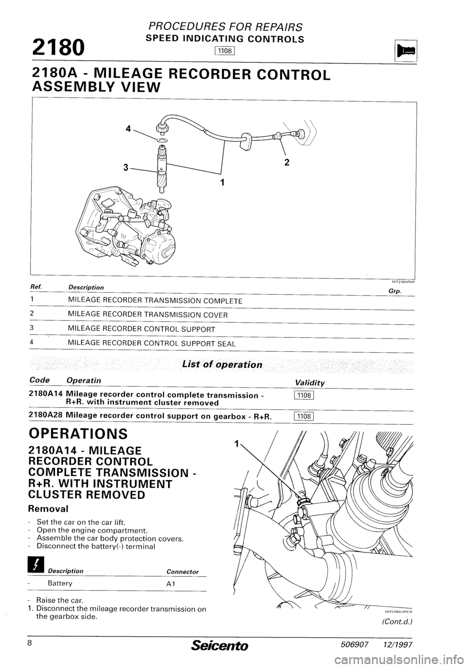 FIAT SEICENTO 1997  Service And Repair Manual 