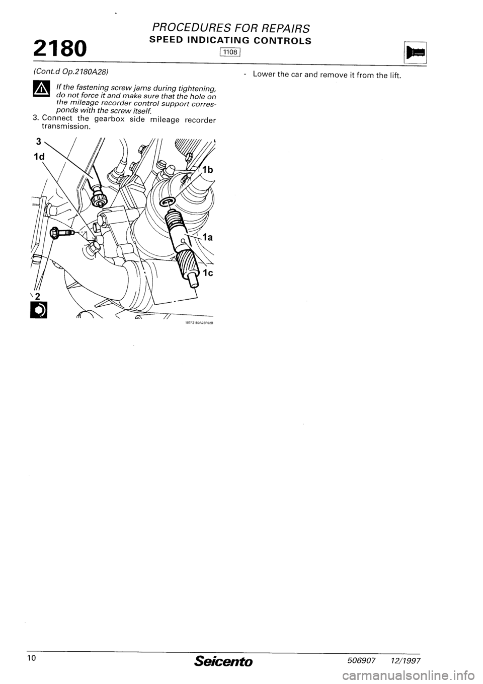 FIAT SEICENTO 1997  Service And Repair Manual 