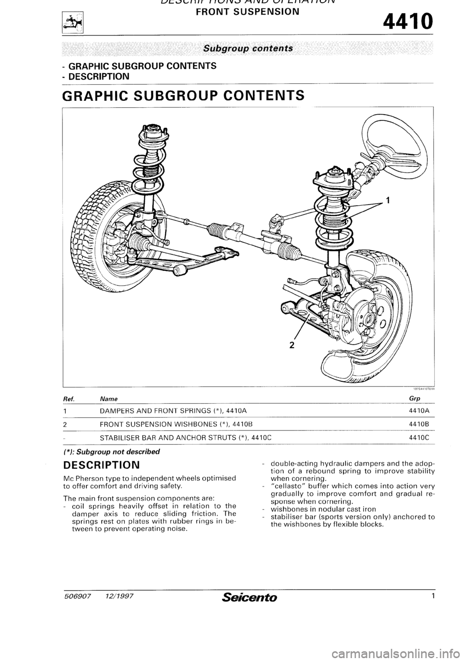 FIAT SEICENTO 1997  Service And Repair Manual 