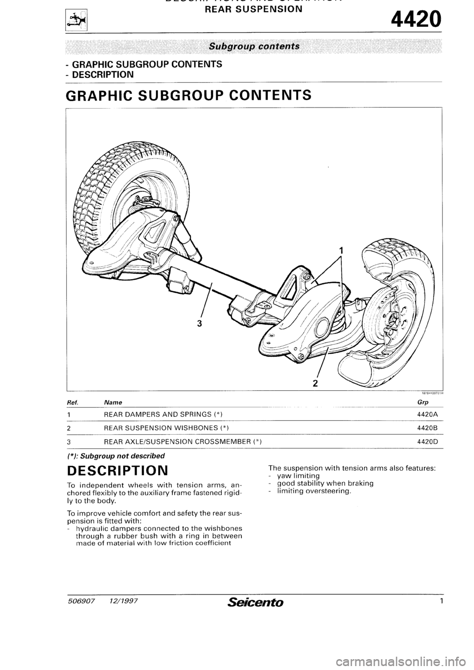 FIAT SEICENTO 1997  Service And Repair Manual 