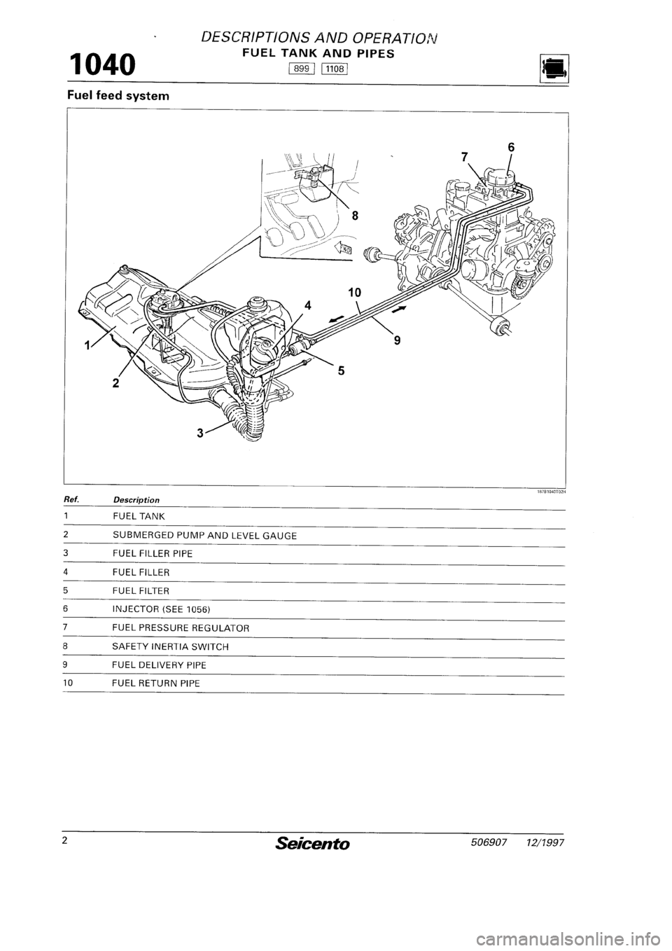 FIAT SEICENTO 1997  Service And Repair Manual 