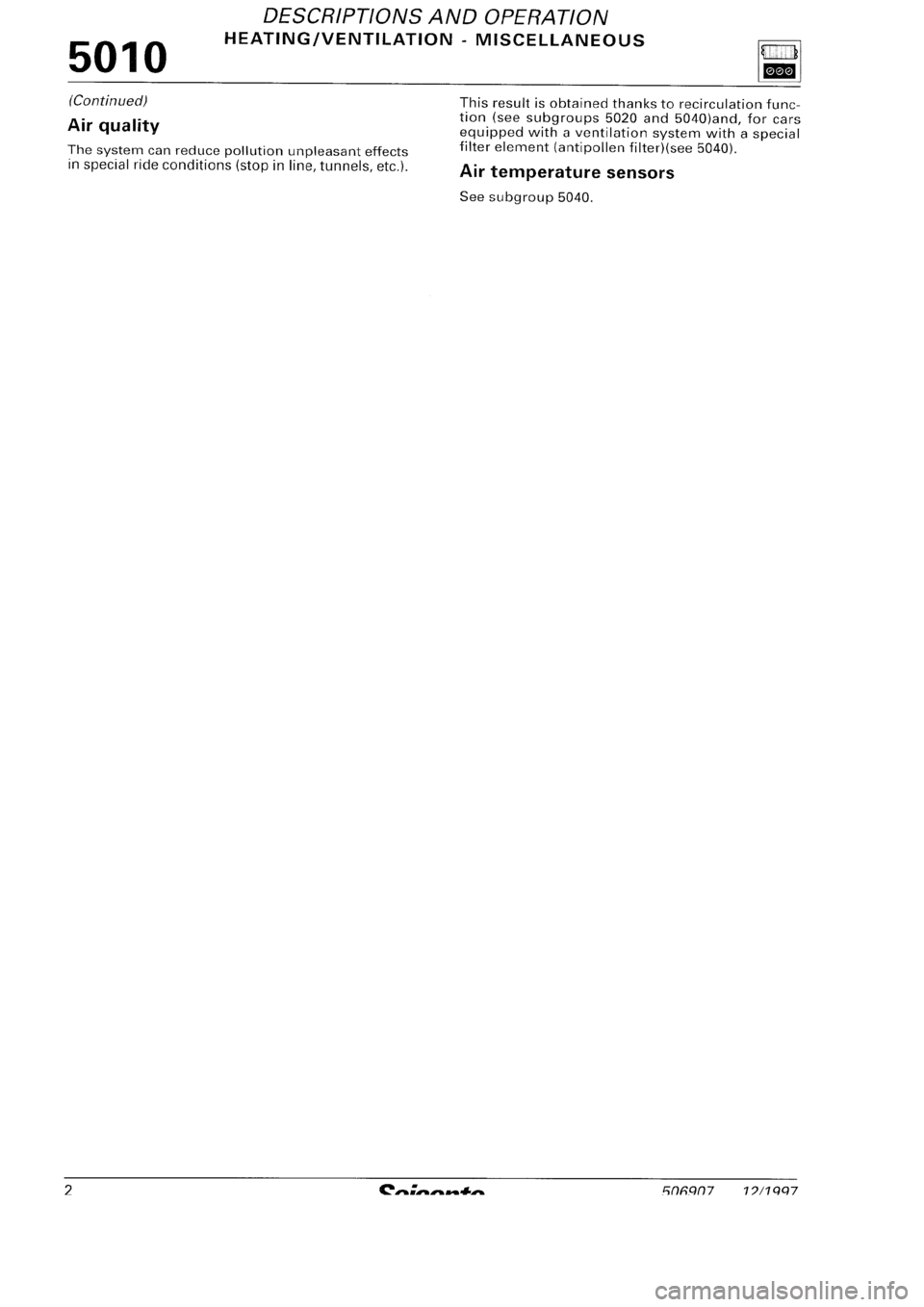 FIAT SEICENTO 1997  Service And Repair Manual 