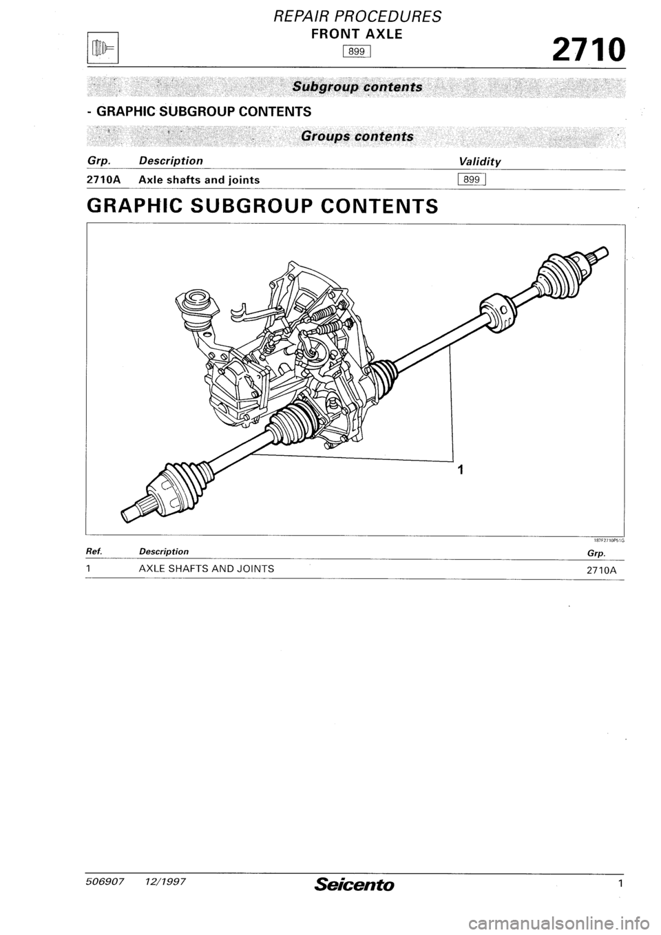 FIAT SEICENTO 1997  Service And Repair Manual 