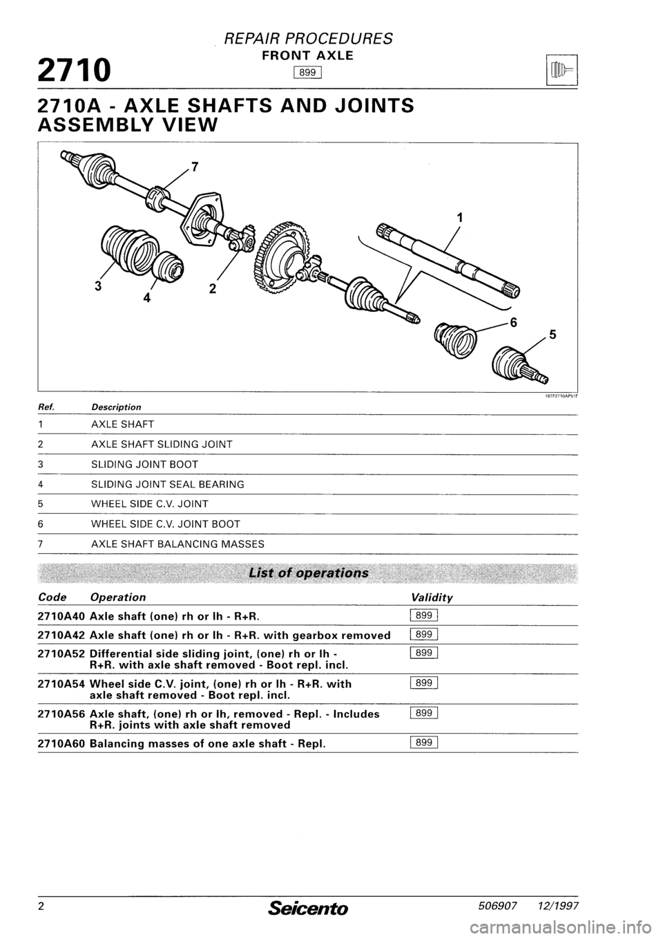 FIAT SEICENTO 1997  Service And Repair Manual 