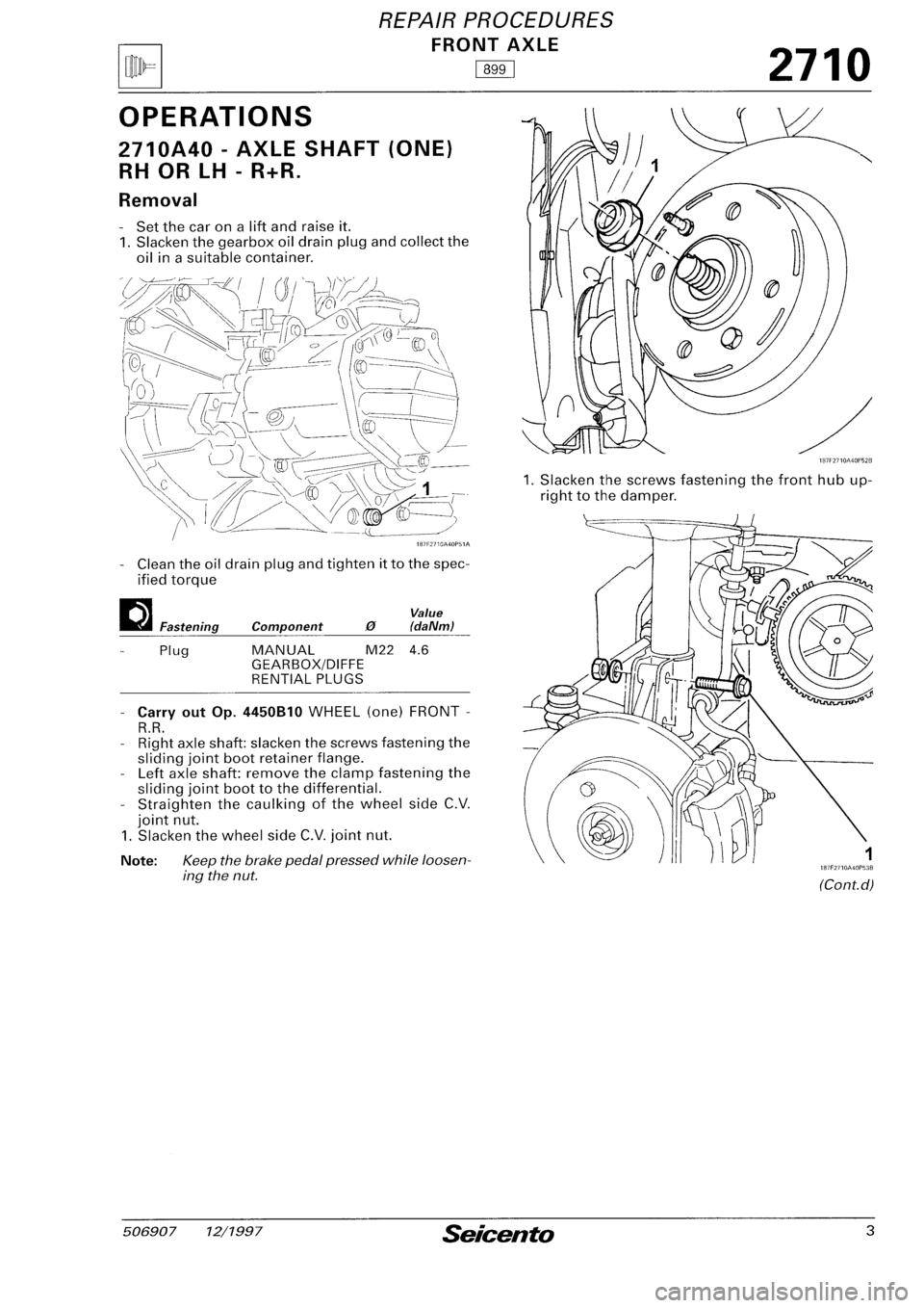 FIAT SEICENTO 1997  Service And Repair Manual 