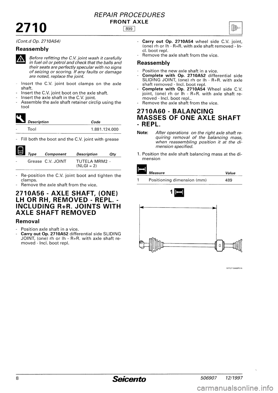 FIAT SEICENTO 1997  Service And Repair Manual 