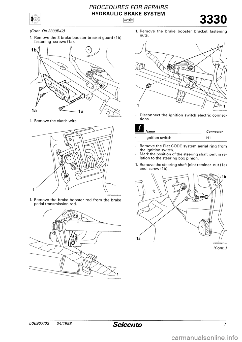 FIAT SEICENTO 1997  Service And Repair Manual 