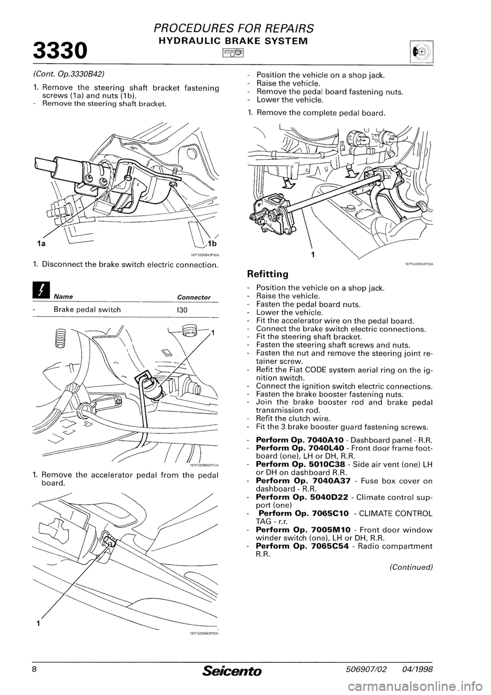 FIAT SEICENTO 1997  Service And Repair Manual 