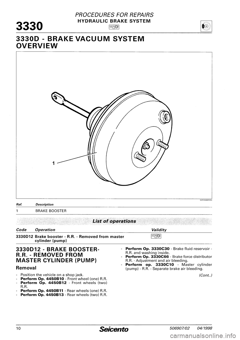 FIAT SEICENTO 1997  Service And Repair Manual 
