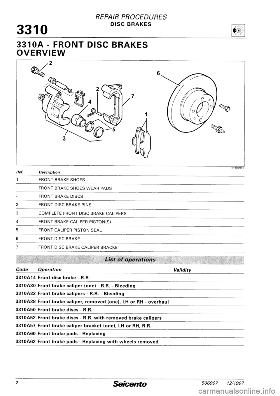 FIAT SEICENTO 1997  Service And Repair Manual 
