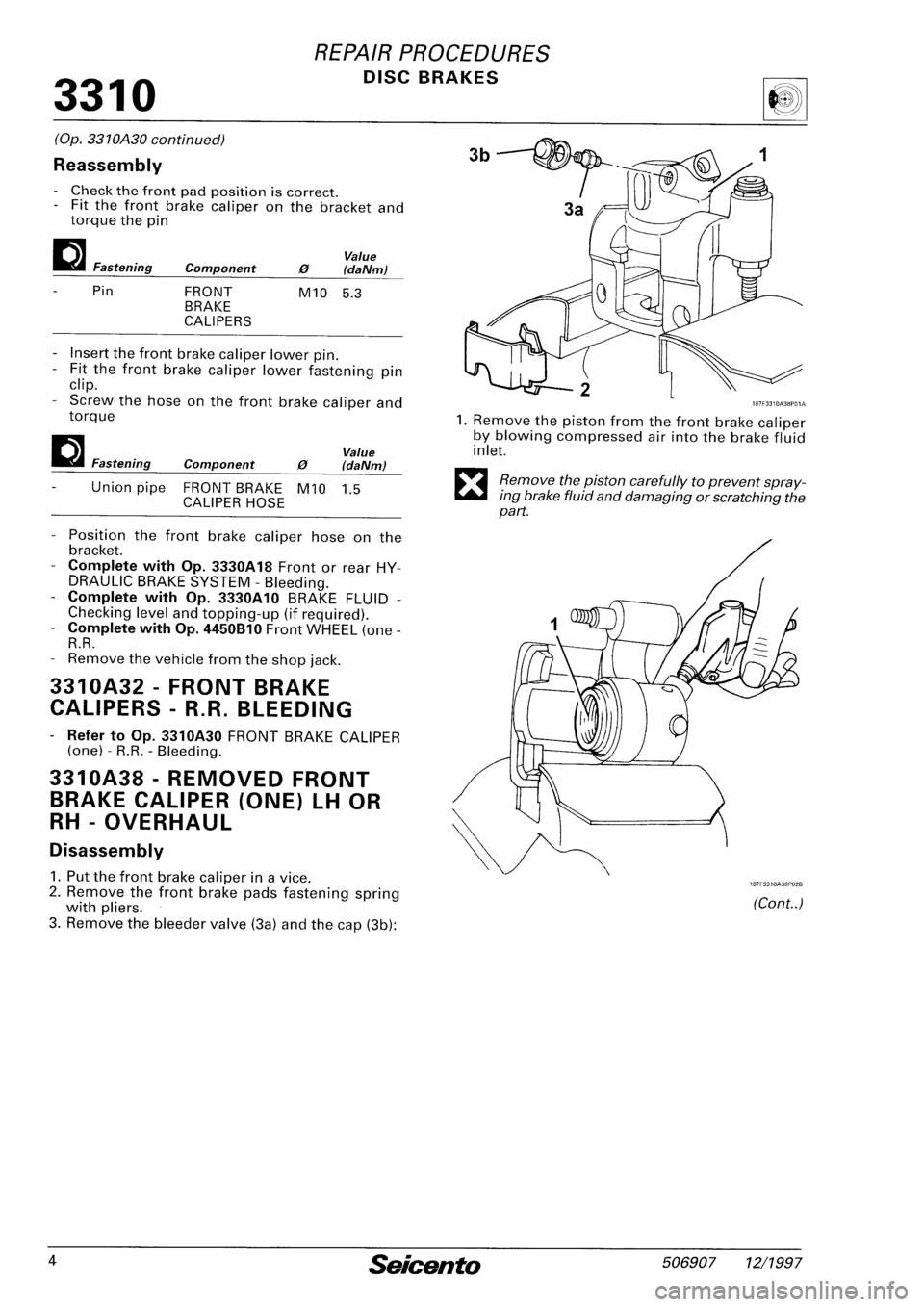 FIAT SEICENTO 1997  Service And Repair Manual 
