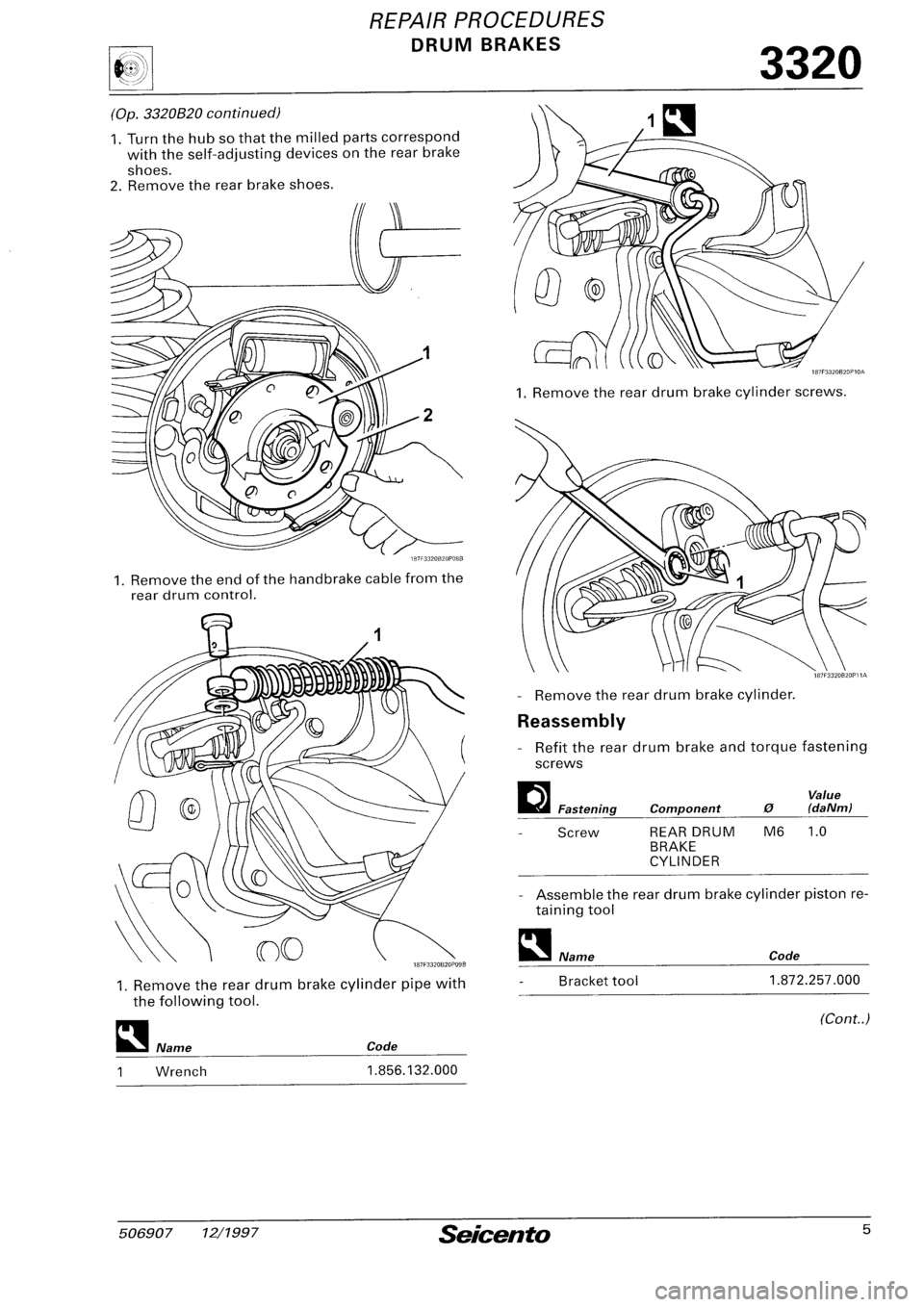 FIAT SEICENTO 1997  Service And Repair Manual 