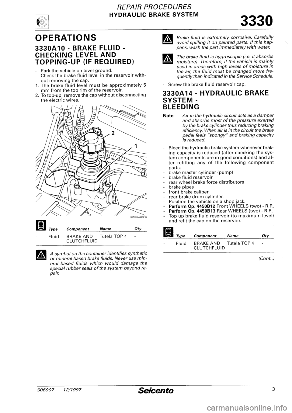 FIAT SEICENTO 1997  Service And Repair Manual 